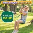 HeyZoo Tree Swing for Kids 330LB Capacity, Climbing Rope with Platforms and Disc Swing Seat Set Outdoor Backyard Playground Accessories with Carabiners and Thickened Strap, Green