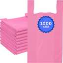 ASSUREPAK Pink HDPE T-Shirt Plastic Bags for Retail, Groceries, Merchandise, Convenience Store, Supermarket, Restaurant - 1/6 BBL, 11.5"X6"X21" - Pack of 1000 Bags, 13 Microns - Unprinted (Pink)