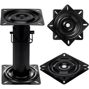 VioraWhite 7 Inch Boat Seat Swivel Base Adjustable Boat Seat Pedestal 11.34-17.24 Inches 360-degree Replacement Square Swivel Plate Mechanism for Recliner Chair Furniture Bar Stool Fishing Enthusiasts