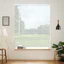 AIRLAJYID Cordless Vinyl Mini L Blinds 52" W x 48" H, 1" Slat White Horizontal Windows L Blind for Door, Shades, Camper, Light Filtering, Interiors, Arrive 1/2 Inch Narrower Indoor