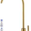 Brushed Bronze Reverse Osmosis Filtered Water Faucet, PargaDeco R.O. Water Filter Faucet for Kitchen Sink Water Filter System, Lead-Free Stainless Steel Drinking Water Faucet for RV, Bar, Kitchen Sink