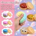 Dumpling Squishy, Dumpling Squishy Mystery Box, Glitter Dumplings Mystery Box, Colorful Dumplings Stress Balls Fidget Sensory Toy, Easter Basket Stuffers Party Favors (Glitter Gold)