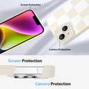 KANGHAR Compatible with iPhone 14 Case, Silicone Checkered Cute Pattern, Camera Protection Soft Slim Phone Case for Girls Women -White