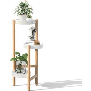 Wisuce Corner Plant Stand Indoor, 3 Tier Tall Bamboo Plant Stand Holder & Plant Shelf Display Rack for Indoor Home Decor (3 Tier Stand)