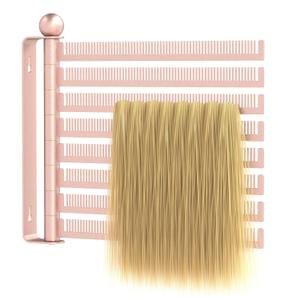 Wall-Mounted Wig and Hair Extension Holder, 8 Rotating Combs, Metal Wig Organizer Rack, Space-Saving Design, Easy Installation for Salon & Home Wall-Mounted Wig and Hair Extension Holder, 8 Rotating Combs, Metal Wig Organizer Rack, Space-Saving Design, Easy Installation for Salon & Home