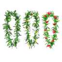 Besutolife Hawaiian Luau Leis Tropical Artificial Flower Leis Necklaces for Graduation Hula Costume Beach Party Hawaiian Luau Party 3 PCS