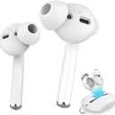 AhaStyle 4 Pairs Air Pods Ear Tips Silicone Earbuds Cover [Not Fit in The Charging Case] Compatible with Apple Air Pods (2 Pair Large & 2 Pairs Small, White)