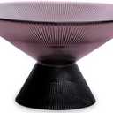 Tapered Glass Decorative Bowl(Purple), 9.8 Inches Handblown Glass Bowl with Modern Two-Tone Cone Shape,Decorative Fruit Bowl for Home Decor, Table Centerpiece, Kitchen Island, and Dining Decor, Medium Large