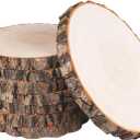 8 Pcs Natural Wood Slices for Centerpieces, 7-8 Inch Unfinished Wood Centerpieces for Tables, Rustic Wooden Discs for Crafts Dinner Table, Baby Shower, Wedding Decorations