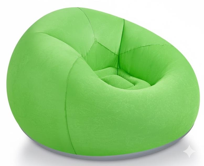 Realspring Inflatable Bean Bag Chair Outdoor Blow up Camping Chair Inflatable Lazy Sofa Folding Portable Bean Bag Lounger Couch for Movie Night(Green)