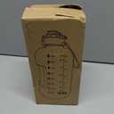 AQUAFIT 1 Gallon Water Bottle with Time Marker - Straw & Chug Lid - BPA Free Gym Water Bottle with Straw - Big Gallon Jug (Gray, 128 oz - 2 Lids)