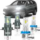 Fit for Honda CRV 2007-2014 Light Bulbs, High/Low Beam Fog Light Bulbs Combo, 800% Brightness, 6000K Cool White, Plug and Play, Pack of 4