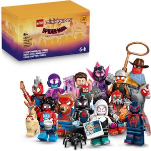 LEGO Minifigures Spider-Man: Across The Spider-Verse 6 Pack - Spider-Man Toys for Boys & Girls, Ages 5+ - Pretend Play Action Figures for Kids - Gift for Birthdays - 66797