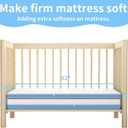 2"x27.5"x52" Mattress Topper, Ultra-Soft Gel-Infused Memory Foam, Odorless & Noiseless Water-Proof Sleep Surface, Detachable and Washable Outer Cover, Pure White & Blue