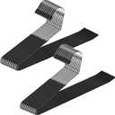 Zober Pants Hangers Non Slip - Open Ended Pants and Jean Hangers for Closet - Space Saving Clothes Hanger - Strong, Durable, Metal Pant Hangers (Black) (2O Pack, Chrome)