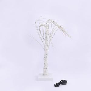 2 Pack White 2 feet Battery Operated LED Lighted Artificial Birch Tree Wedding Party Events Reception Home Decorations Supplies