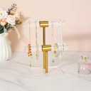Necklace Holder Bracelet Holder, 2-Tier Acrylic Jewelry Display Stand Gold Jewelry Tower Stand Crystal T Bar Jewelry Organizer Gift for Women(2-Tier 1pc)