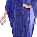 ZOMVA Plus Size Elegant Formal Dress Long Cape Overlay Wedding Guest Formal Cocktail Mother of Bride Outfit, L