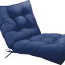 Outdoor Seat Back Chair Cushion, 20" x 20" Indoor Tufted Seating Patio Couch Furniture Replacement Cushions Set (Navy Blue, 1 Count)