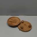 Display Stand Acacia Wood Round Wooden Display Stand Tray for Display Farmhouse for Kitchen or Bathroom Counter (6" X 6" X 1.5") (Set of 2)