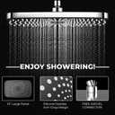 Wide Rain Shower Head With 5 Modes Handheld Showerheads, High Pressure Showerhead Combo with Extension Arm for Bathroom Accessories, Adjustable Shower Head with Anti-Clog Nozzles (Chrome)