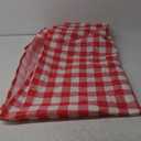 Sorfey Tablecloth -Fitted with Elastic, Vinyl with Flannel Back, Fits for Table 72"x 30" Rectangle,Water Proof, Easy to Clean, Checked Red Design