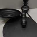 Funecy Metal Small End Table,Vintage Matte Black Round Side Table Nightstand for Bedside or Sofa,Small Accent Pedestal Table for Living Room Corners Bedroom Patio and bar (Matte Black)