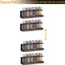 SpaceAid Spice Rack Organizer for Cabinet Door or Wall Mount (4 Pack) with 415 Spice Labels - Wood Hanging Seasoning Shelf for Cupboard Pantry or over the Stove
