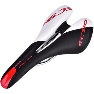 2Colors Pu Leather Bike Cycling Saddle Mountain Bike Comfortable with Soft Cushion for Women Men Cycling Fit for Road Bike and Mountain Bike(Black & White) Mountain Bike