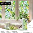 3D Stained Glass Window Film, Decorative Window Privacy Film for Bathroom,Front Door,Home, Sun Blocking Heat Control,Static Cling,Linglan 23.6inch x 35.4inch