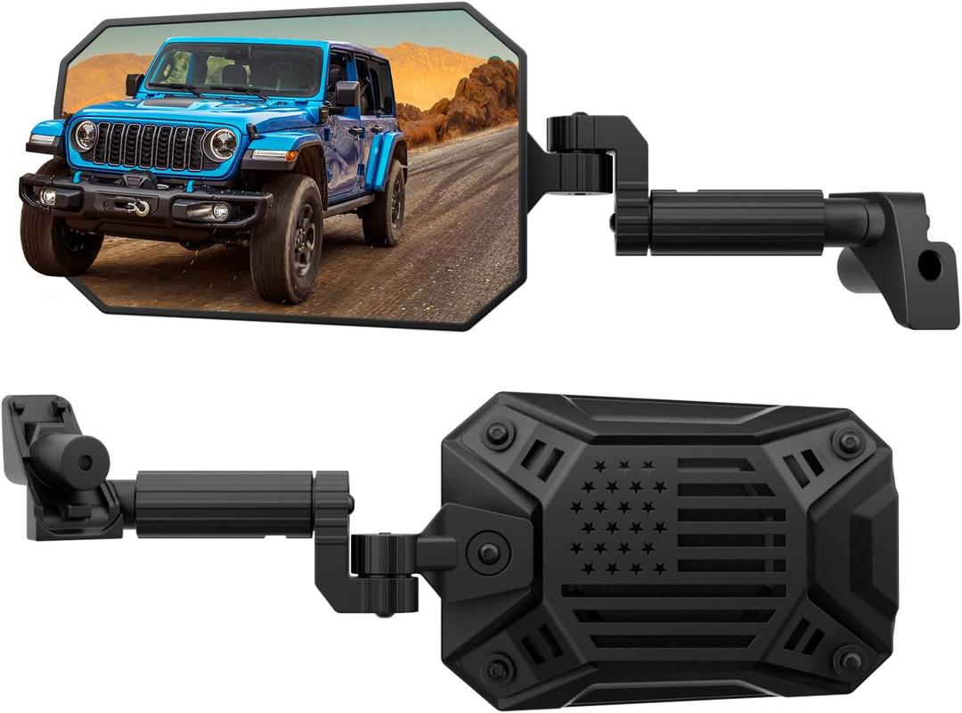 JOYTUTUS Mirrors Doors Off Compatible with 2024-2026 Wrangler JL Gladiator JT, Wrangler JL Side Mirrors with Doors Off Wider View No Vibrate & Wobble (NOT FIT 1986-2023 Wrangler Gladiator) (Black)