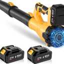 Cordless Leaf Blower, Electric Leaf Blower with Battery & Charger 24.0Ah Batteries, 6 Speed Modes, 21V Powerful Lightweight Handheld Blower for Lawn Care, Patio Cleaning, Car Drying, Dust