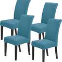 Howhic Stretch Chair Covers for Dining Room Set of 4, Removable Washable Dining Room Chair Covers, Dining Chair Slipcovers Seat Protector, Great Decoration for Home and Banquet (Dusty Blue, 4 Pack)