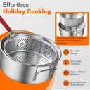 Veralune 10QT Outdoor Fish Fryer Kit, Heavy-Duty Aluminum Pot & 10QT Basket with Syringe, fixing rod, thermometer Cooking Chicken Wings, Seafood, French Fries