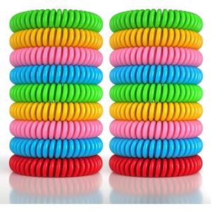 18 Pack Mosquito Repellent Bracelets for Adults & Kids, DEET-Free Waterproof Bands, Individually Wrapped Repellent Wristbands