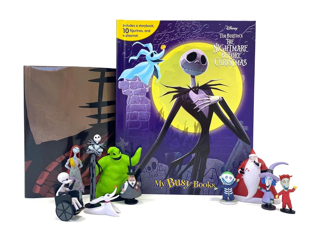 Disney Nightmare Before Christmas My Busy Books - Storybook, 10 figurines, playmat
