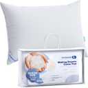 Continental Bedding Luxury Goose Feather Down Pillows Queen Size Pack of 1 - Family Made in New York - Breathable Bed Pillows for Sleeping, Back, Side, Stomach Sleepers - 50/50 Comfort and Support