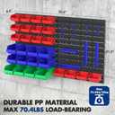 WORKPRO Pegboard Organizer Wall Mounted, 44PC Tool Storage Rack with Bins and Hooks, Peg Board Wall Organizer for Garage Organization, Workshop, Craft Room, Tool Wall Storage System