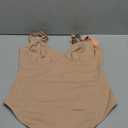 FeelinGirl Shapewear Bodysuits for Women Tummy Control Body Suits Deep V Neck Thong Body Shaper (Large, Sand)