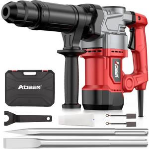 AOBEN SDS-MAX Demolition Jack Hammer Concrete Breaker, Demo Chipping Hammer, 1500W Electric Jackhammer, with Vibration Control and Safety Clutch, Includes Tool Case, Chisels