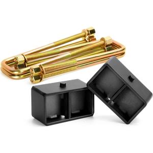 KSP 3" Silverado Rear Lift Block, 3in Rear Lift Kits Compatible with Chevy Silverado 1500 1999-2024, 2pc Rear Lift Block with 4pc Extended Square Leaf Spring Ubolts For GMC Sierra 1500 2WD 4WD 99-24