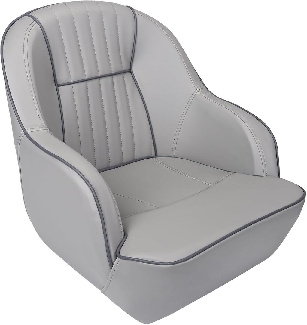 Pontoon Captain Seat Marine Boat Bucket Seats Low Back Captains Chair with Armrest
