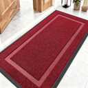OLANLY Front Door Mat Indoor Outdoor Entrance, Waterproof All-Season, All-Weather Doormat, Sturdy Natural Rubber, Fade Resistant, Low Profile, Easy Clean Patio Porch Entryway Mat, 47x23, Wine Red
