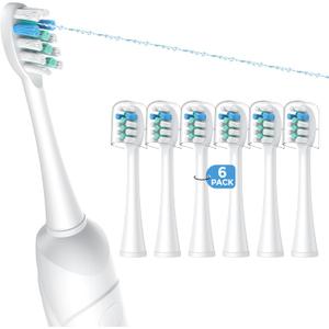 FitMount 5 Pack Toothbrush Replacement Heads Compatible with WaterPik Sonic Fusion 2.0, FitMount Flossing Brush Head Fit for Water-Pik SF-01 SF-02 and 2.0 SF-03 SF-04 (White&green)