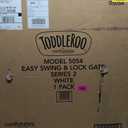 Toddleroo Easy Swing & Lock Baby Gate for Top of Stairs: 31" Tall, White