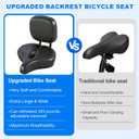 Bike Seat for Men & Women, Comfortable Bicycle Seat with Extra Wide Saddle, Breathable Hollow Design, Shock Absorption for Road Bike, Mountain Bike, E-Bike, Exercise Bike, Black