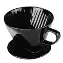 Pour Over Coffee Dripper, Ceramic Pour Over Coffee Maker with 3 Holes Flat Bottom, Easy Manual Slow Brewing, Porcelain Slow Filter Cone for Home, Office, Gift, Size 2,White