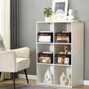 Medium Storage Baskets with Clear Window, See Through Closet Organizer with PU Handles, Linen Foldable Storage Bins for Organizing Clothes, Toys, Books (Black) (Medium-16"x11"x7")