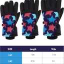 Hicarer 2 Pairs Kids Waterproof Winter Gloves Snow Gloves for Boys Girls Child Toddler Warm Ski Gloves for Cold Weather (8 - 14 Years, Black and Red)