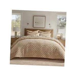 EVERGRACE Ultra Soft Oversized Cross Stitch Cotton Quilt Bedding Set King Size, 3 Pieces Lightweight Bedspread Coverlet for All Season, with 2 Matching Shams 